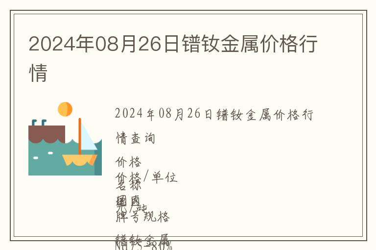 2024年08月26日鐠釹金屬價(jià)格行情
