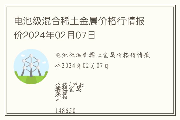 電池級(jí)混合稀土金屬價(jià)格行情報(bào)價(jià)2024年02月07日