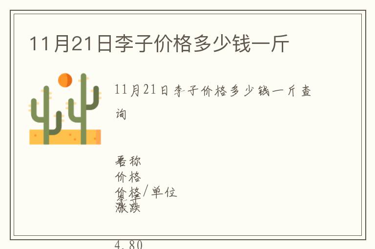 11月21日李子價格多少錢一斤