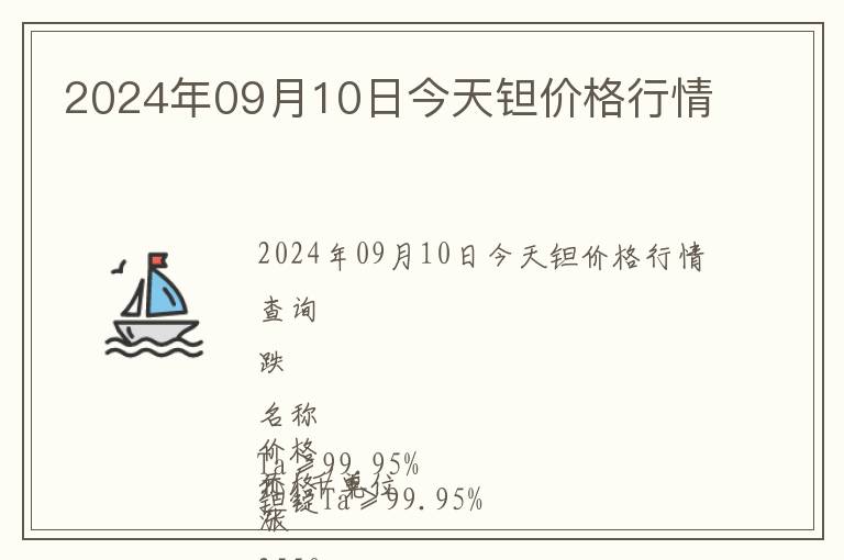 2024年09月10日今天鉭價格行情