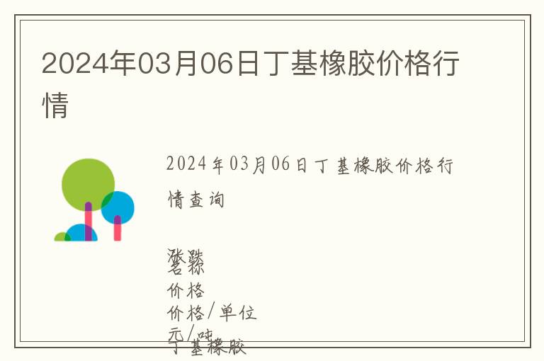 2024年03月06日丁基橡膠價格行情