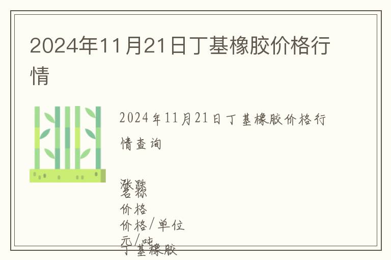 2024年11月21日丁基橡膠價格行情