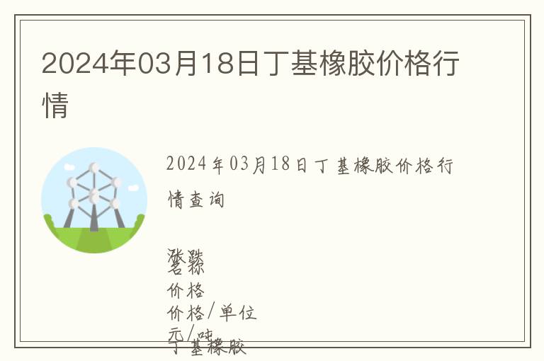 2024年03月18日丁基橡膠價格行情