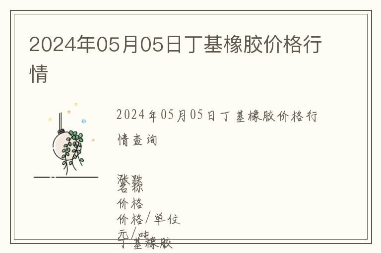 2024年05月05日丁基橡膠價格行情