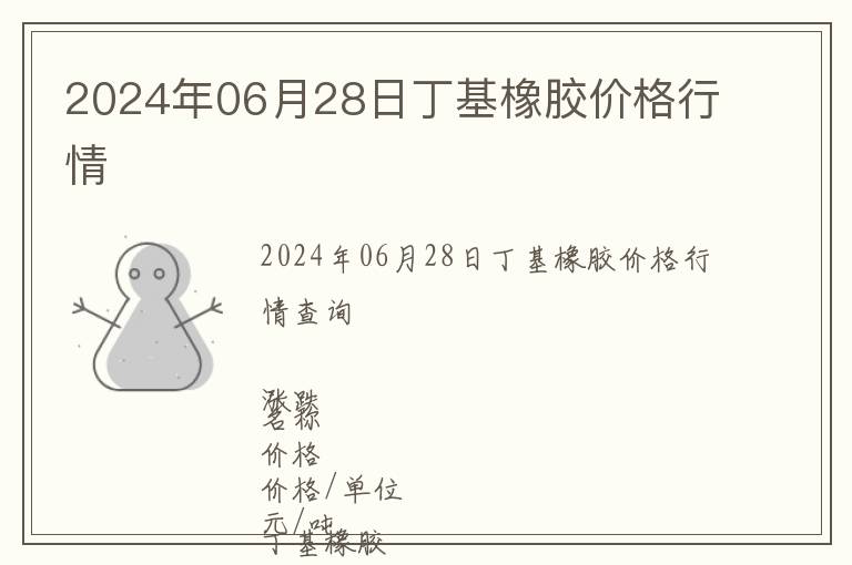 2024年06月28日丁基橡膠價格行情