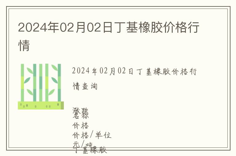 2024年02月02日丁基橡膠價格行情