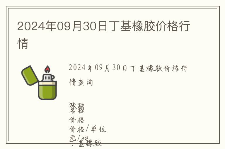 2024年09月30日丁基橡膠價(jià)格行情
