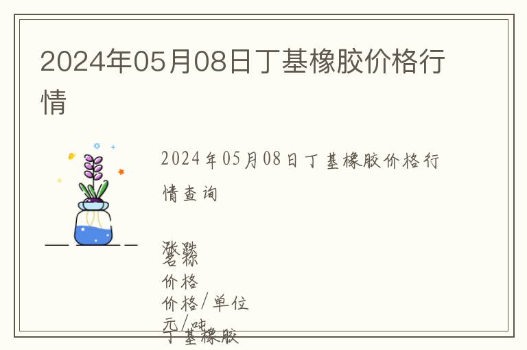 2024年05月08日丁基橡膠價格行情