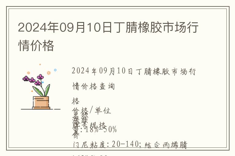 2024年09月10日丁腈橡膠市場行情價(jià)格