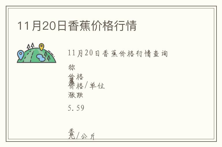 11月20日香蕉價格行情