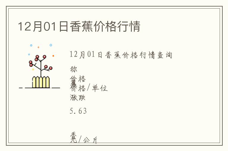 12月01日香蕉價格行情