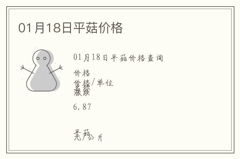 01月18日平菇價格
