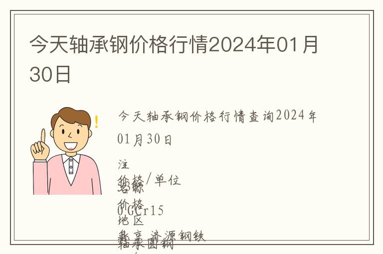 今天軸承鋼價(jià)格行情2024年01月30日