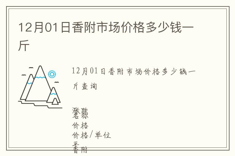 12月01日香附市場(chǎng)價(jià)格多少錢(qián)一斤
