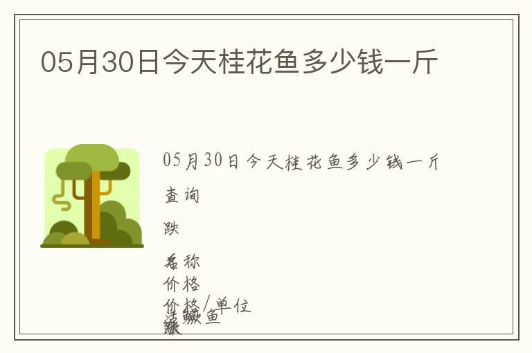 05月30日今天桂花魚多少錢一斤