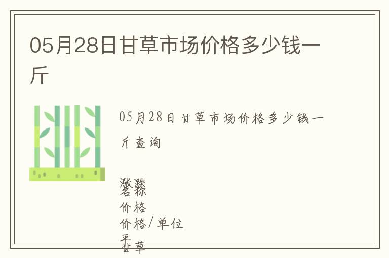05月28日甘草市場價格多少錢一斤