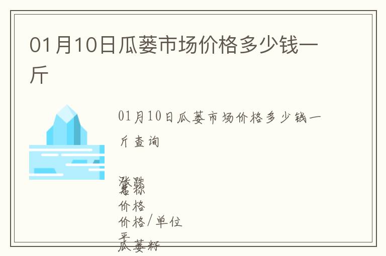 01月10日瓜蔞市場價格多少錢一斤
