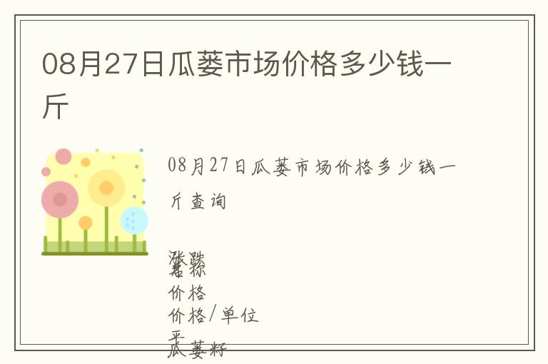 08月27日瓜蔞市場價格多少錢一斤