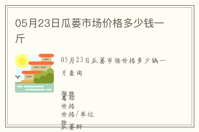05月23日瓜蔞市場價(jià)格多少錢一斤
