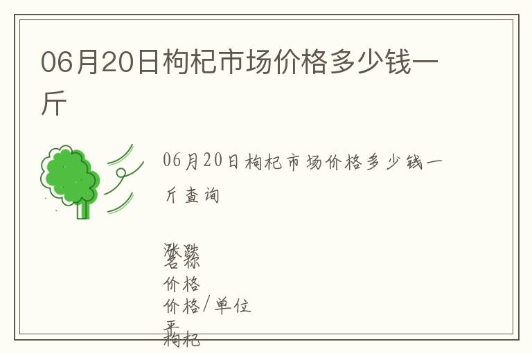 06月20日枸杞市場價(jià)格多少錢一斤