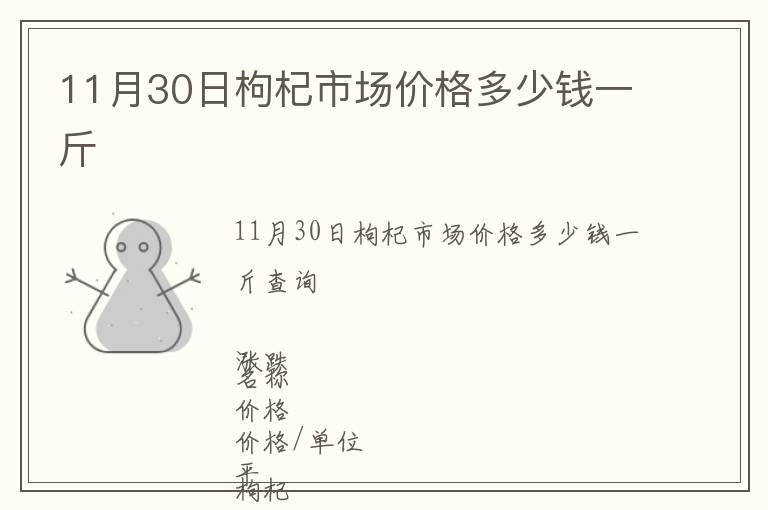 11月30日枸杞市場(chǎng)價(jià)格多少錢(qián)一斤