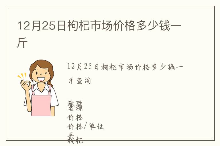12月25日枸杞市場價格多少錢一斤
