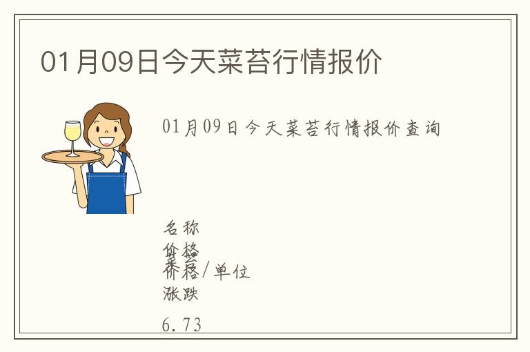 01月09日今天菜苔行情報價