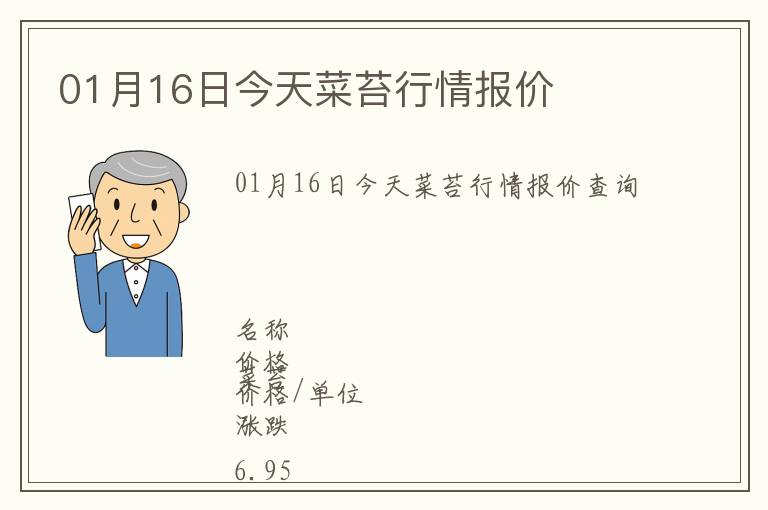 01月16日今天菜苔行情報(bào)價(jià)