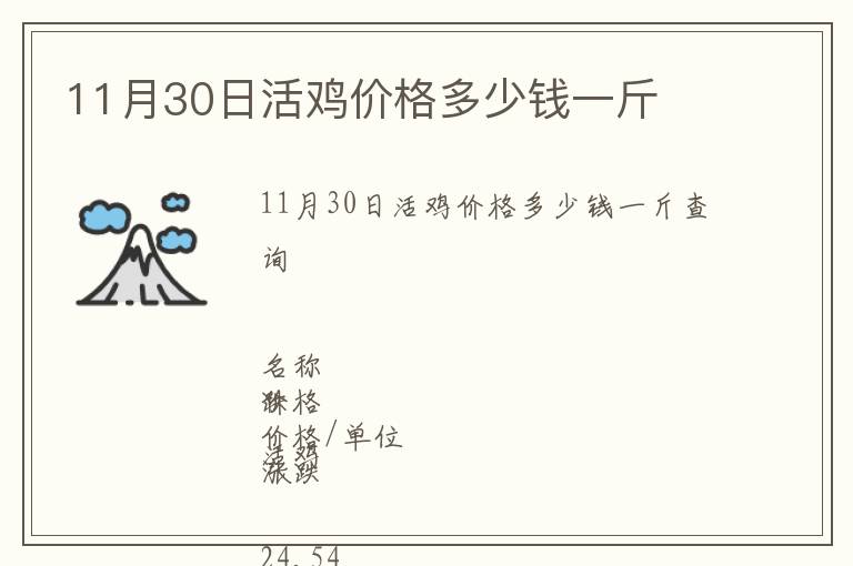 11月30日活雞價(jià)格多少錢一斤