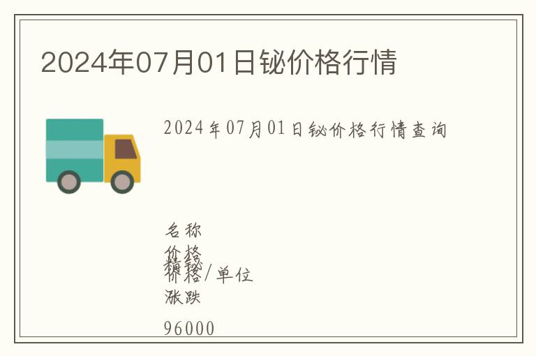 2024年07月01日鉍價格行情