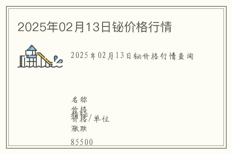 2025年02月13日鉍價格行情