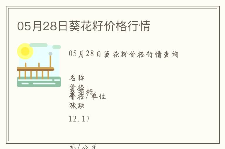 05月28日葵花籽價格行情