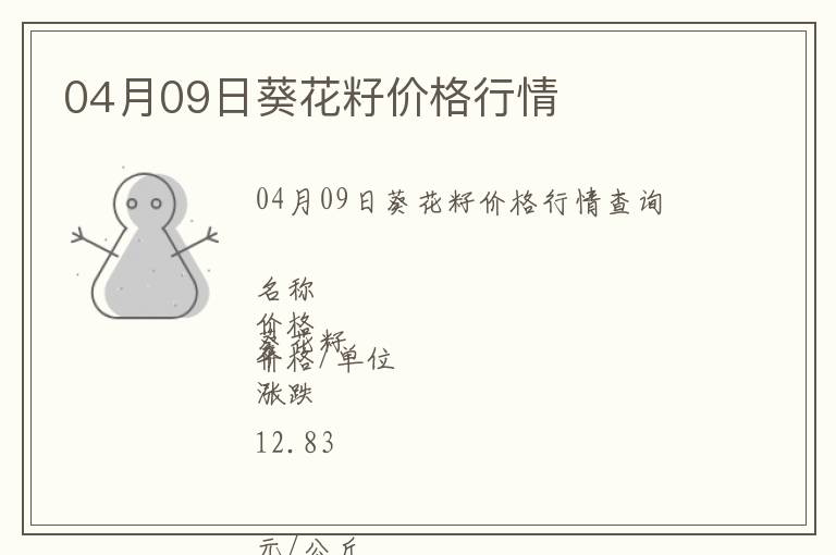 04月09日葵花籽價格行情