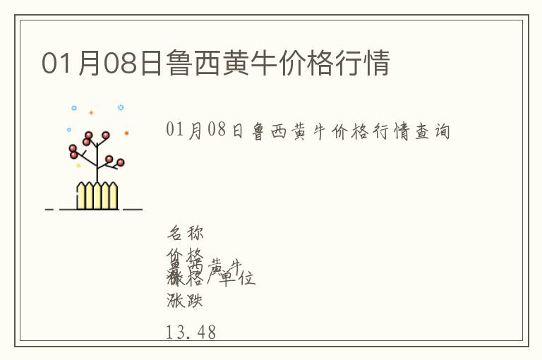 01月08日魯西黃牛價格行情