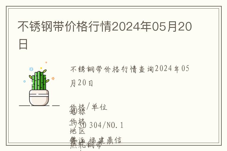 不銹鋼帶價格行情2024年05月20日