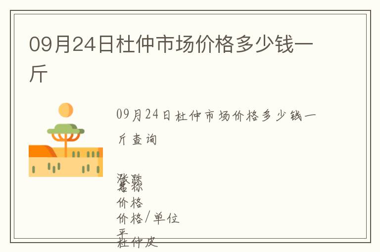 09月24日杜仲市場價格多少錢一斤