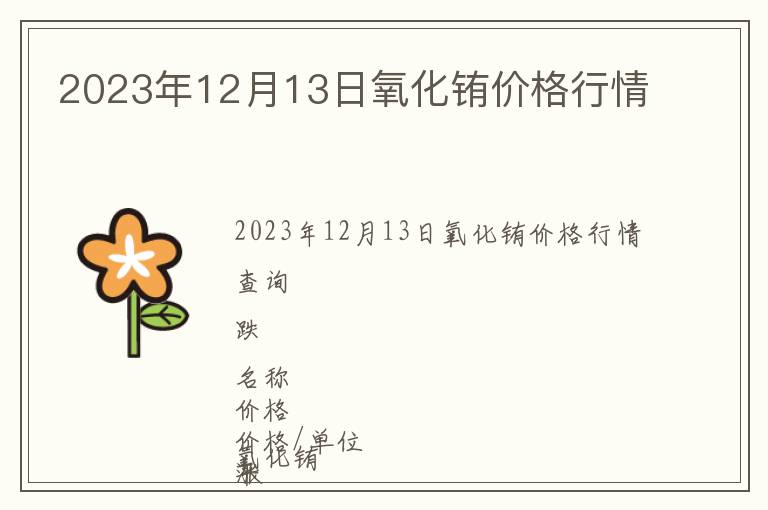2023年12月13日氧化銪價格行情