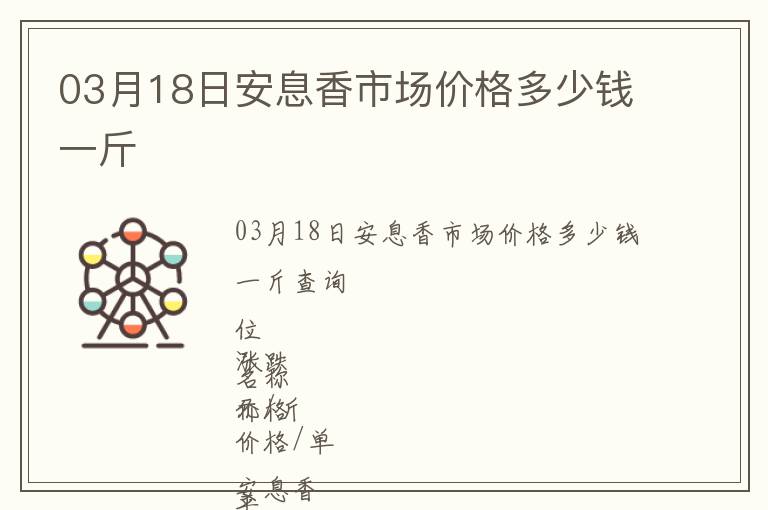 03月18日安息香市場價格多少錢一斤