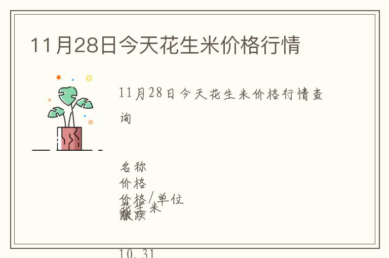 11月28日今天花生米價(jià)格行情