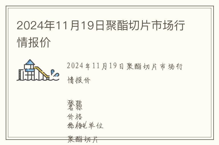 2024年11月19日聚酯切片市場行情報價