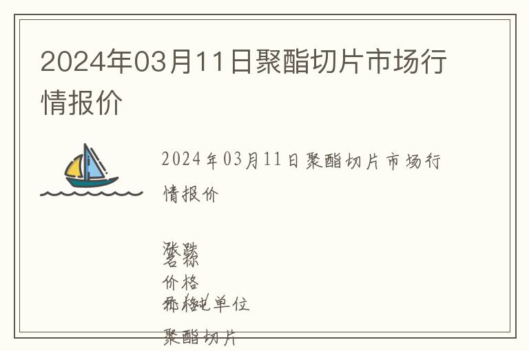 2024年03月11日聚酯切片市場(chǎng)行情報(bào)價(jià)