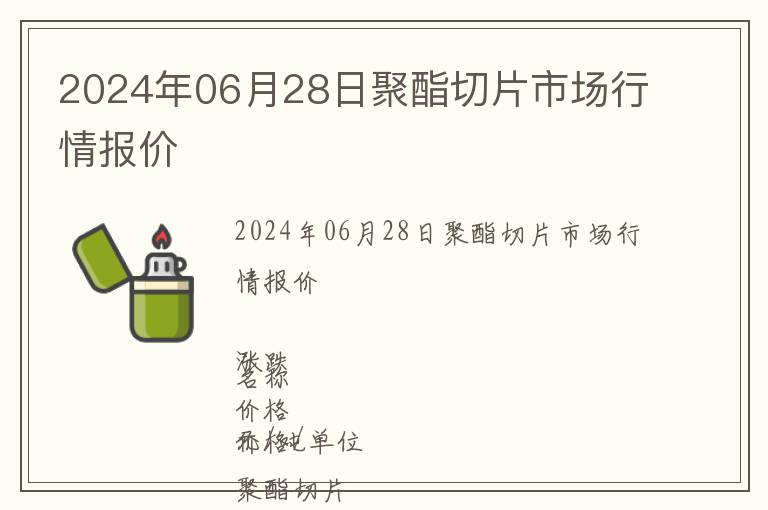 2024年06月28日聚酯切片市場行情報價