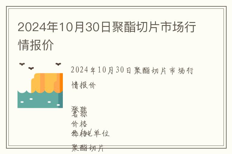 2024年10月30日聚酯切片市場(chǎng)行情報(bào)價(jià)