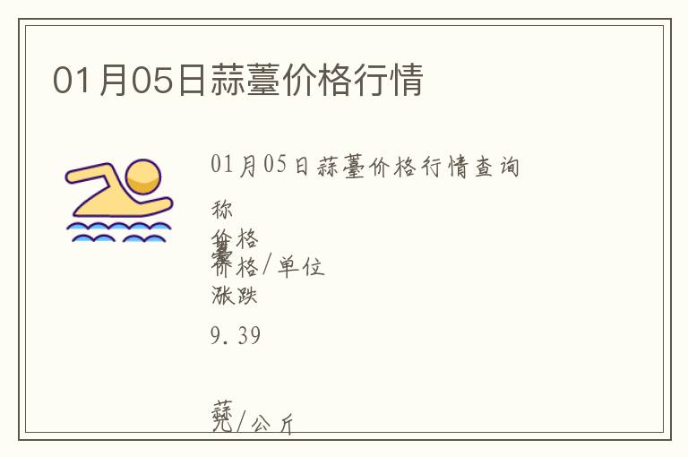 01月05日蒜薹價(jià)格行情