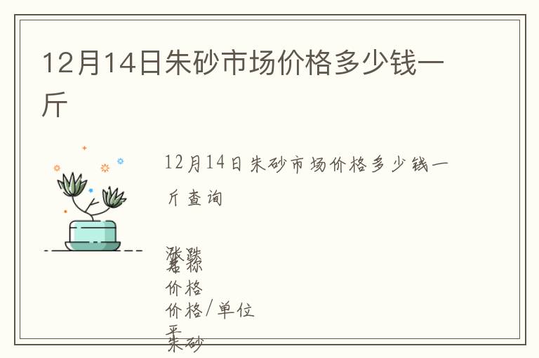 12月14日朱砂市場(chǎng)價(jià)格多少錢一斤