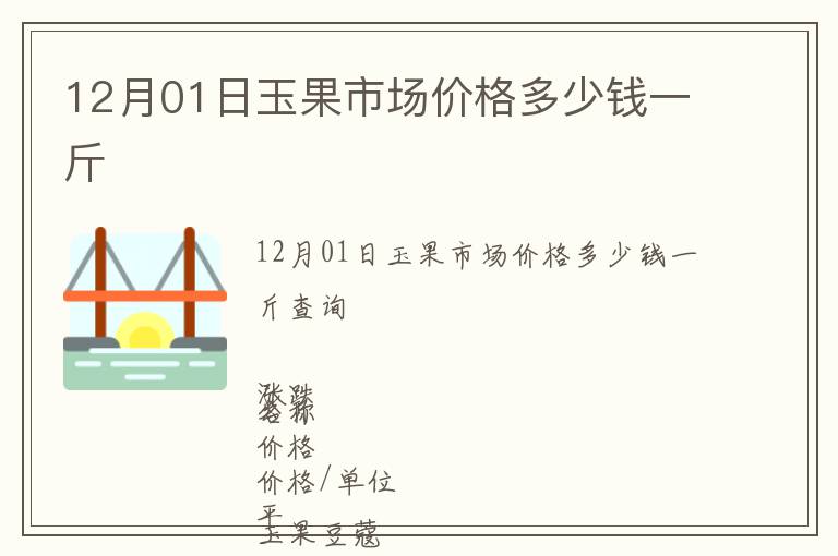 12月01日玉果市場(chǎng)價(jià)格多少錢(qián)一斤
