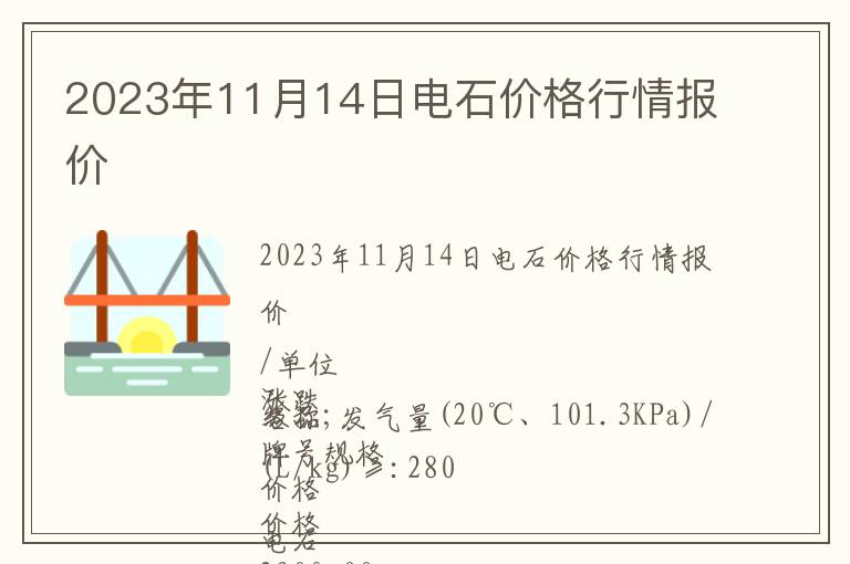 2023年11月14日電石價格行情報價