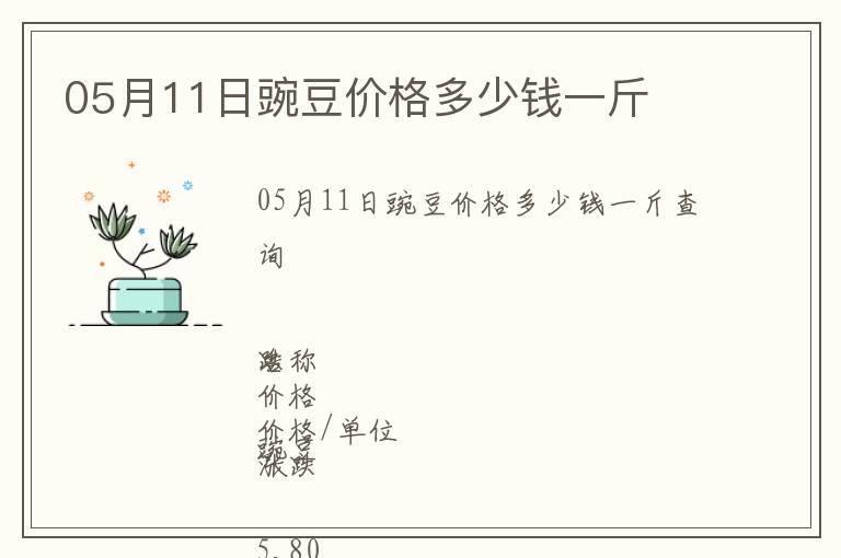 05月11日豌豆價(jià)格多少錢一斤