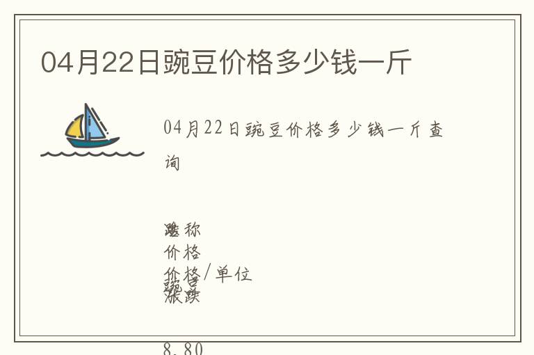 04月22日豌豆價(jià)格多少錢一斤