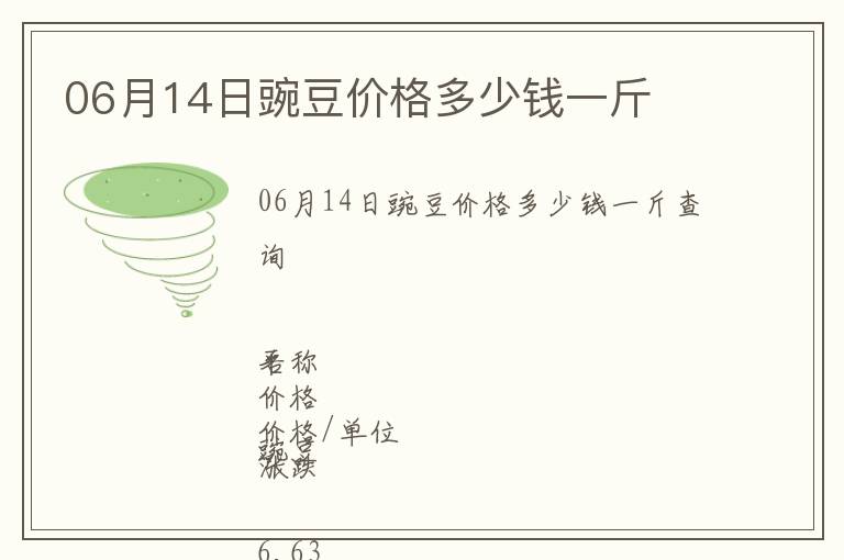 06月14日豌豆價格多少錢一斤